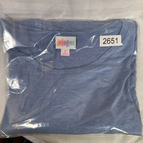 LuLaRoe IRMA Light Blue White Heathered Very SOFT Hi-Low Tunic Top Shirt SMALL S - Picture 6 of 6